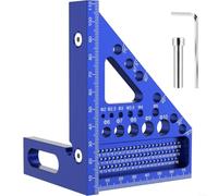 Jauge de profil métal pour angles 22.5° à 90° | Alliage aluminium anodisé, haute dureté, résistant pour usure, longue durée, finition bleue premium