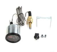 Jauge de température d'eau mécanique avec capteur, double échelle 40-130 °C, pointeur mètre pour la plupart des véhicules 12 V, LED blanche à face noire, filetage NPT 1/2, 52 mm