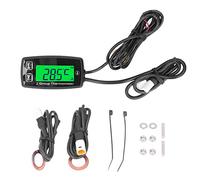 Jauge de température du moteur, Thermomètre LCD à deux voies à affichage numérique Jauge de température du moteur Thermomètre à rétroéclairage vert pour moto, bateau, VTT