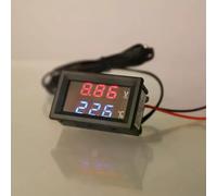 Jauge de tension et température - Voltmètre thermomètre pour voiture