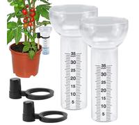 Jauge D'Eau Pour La Pluie 2 de Remplacement en Verre Transparent Précis | Pluviomètre de Précision pour Jardin Pelouse Clôture Sol Maison Ferme Météo Aménagement Patio Porche