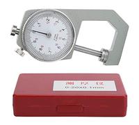Jauge d'Épaisseur à Cadran 0-20mm, Mesureur Tête Plate pour Cuir Papier | Précision 0,1 mm, Boîtier métallique robuste, Étui de rangement inclus, Contrôle qualité tôlerie bijoux