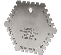 Jauge d'épaisseur de film humide, jauge d'épaisseur de film humide à carte à peigne, acier inoxydable, hexagonal, pour mesurer l'épaisseur du film de peinture, épaisseur