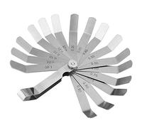 Jauge d'épaisseur déportée en Acier Inoxydable 16Pcs Jauge d'épaisseur de Lame 0.05-1.00mm Jauge d'épaisseur courbée Règle de jauge d'épaisseur courbée pour mesurer la Largeur de l'écart