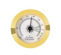 Jauge d'humidité pour cigares | Hygromètre à point réglable rond de précision en laiton - Hygromètre rond pour cave à cigares Hygromètre rond mécanique Jauge d'humidité pour boîtes de conserve