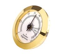 Jauge d'humidité pour - Jauge d'humidité ronde dorée en verre, hygromètre de précision à point réglable pour cave à cigare, guitare, violon, boîte