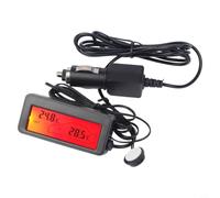 Jauge Température Auto Double Sonde Fil 1,5m(red) | Sonde externe 1,5m haute précision, plage -50°C à 70°C, mise à pour jour données toutes les 10 secondes