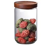 Jauhmui - Bocal de conservation en verre avec couvercle hermétique, rond, sans BPA, pour biscuits, thé, sucre, café en grains, boîte à biscuits (750 ml)