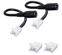 JAUHOFOGEI Connecteur DC à 2 broches, DC Connecteur à Ruban LED avec Adaptateur 5,5mm x 2,1mm pour de 10mm Wide Simple couleur LED Strips bande 12V 24V, Max ampères 5A, Pack de 2