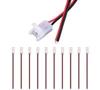 JAUHOFOGEI Connecteur Ruban LED à 2 Broches avec 20AWG Câble Fil 15cm pour 10mm de large Couleur Unique Flex LED Bande 12V 24V, Max ampères 5A, 2 Pin Strip Connector, Pack de 10