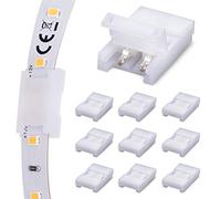 JAUHOFOGEI Connecteur Ruban LED à 2 Broches pour 10mm de Large Couleur Unique Flex LED Bande 12V 24V, Max ampères 5A, 2 Pin 10mm Strip Connector, Raccord Ruban Led, Pack de 10