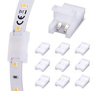 JAUHOFOGEI Connecteur Ruban LED à 2 Broches pour 8mm de Large Couleur Unique Flex LED Bande 12V 24V, Max ampères 5A, 2 Pin 8mm Strip Connector, Raccord Ruban Led, Pack de 10
