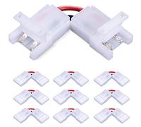 JAUHOFOGEI Connecteur Ruban LED à 2 broches pour coin angle droit 90 angle Tournage Connexion de 10mm Wide Simple couleur LED Strip Bande 12V 24V, Max ampères 5A, Raccord Forme de L, Pack de 10