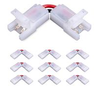 JAUHOFOGEI Connecteur Ruban LED à 2 broches pour coin angle droit 90 angle Tournage Connexion de 8mm Wide Simple couleur LED Strip Bande 12V 24V, Max ampères 5A, Raccord Forme de L, Pack de 10