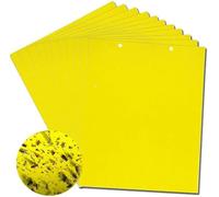 Jaune Sticky Fly pièges, Sticky Fly Anti-Gouttes Dual-Side pour Insectes Contre Les moisissures Les moustiques, Les chenilles, Les pucerons, Leafminers, (15,2 x 20,3 cm, Twist Ties Inclus) 20-Pack