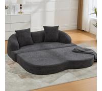 Jaxenor Canapé modulaire sans os avec 2 oreillers, canapé Cloud avec fonction de sommeil, canapé-lit double pliable, canapé-lit polyvalent pour salon, chambre à coucher, chambre d'amis, gris foncé