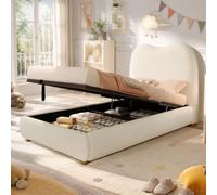 Jaxenor Lit pour enfant 90 x 200 cm avec espace de rangement hydraulique, lit rembourré en velours