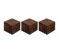 Jaxenor Lot de 32 dalles de terrasse aspect bois d'acacia pour balcon, 30 x 30 cm