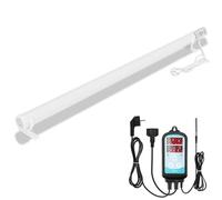 Jaxguom Chauffage de serre 240 W avec thermostat minuteur, calendrier et fonction cycle, chauffage de serre de 125 cm pour plantes, abri de jardin, serres