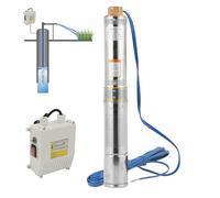 Jaxguom Pompe de puits profonde Kit complet 1100W - 4m³/h Hauteur de refoulement 81m - Pompe de puits pour citerne, rivière & puits neufs - Acier inoxydable + Clapet anti-retour + Protection contre le