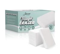 Jaxons Clean Lot de 12 éponges magiques en mousse mélamine très résistantes pour la maison, la cuisine, la salle de bain, les murs, les plinthes, taille 11,9 x 6,3 x 3 cm