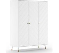 JAXX - BILLY Armoire 3 portes, MDF laqué blanc satiné