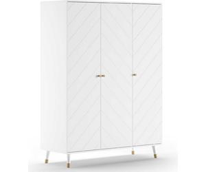 JAXX - BILLY Armoire 3 portes, MDF laqué blanc satiné
