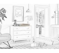 JAXX - BILLY Cadre à langer pour commode Billy, finition MDF laqué blanc