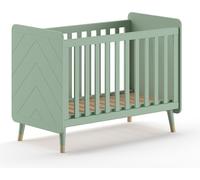 JAXX - BILLY Lit bébé LF 60 x 120 cm, avec sommier à lattes réglable. Sommier à lattes, finition MDF laqué vert