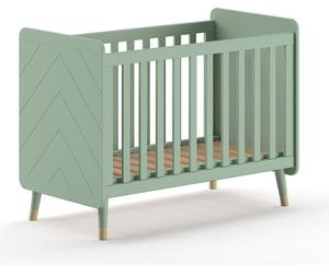 JAXX - BILLY Lit bébé LF 60 x 120 cm, avec sommier à lattes réglable. Sommier à lattes, finition MDF laqué vert