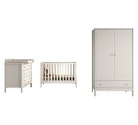 JAXX Ensemble Chambre swingo lit bébé 60x120 + commode + plan à langer + armoire 2 portes clay