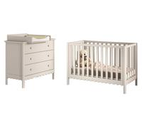 JAXX Ensemble Chambre swingo lit bébé 60x120 + commode + plan à langer clay
