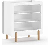 JAXX - SMILE Commode à langer avec 3 compartiments ouverts, finition MDF laqué blanc