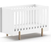 JAXX - SMILE Lit bébé LF 60 x 120 cm, avec sommier réglable. Sommier à lattes, finition MDF laqué blanc