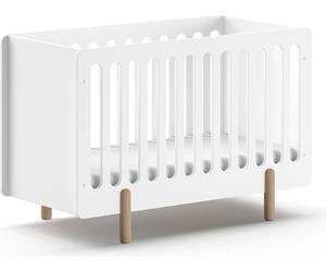 JAXX - SMILE Lit bébé LF 60 x 120 cm, avec sommier réglable. Sommier à lattes, finition MDF laqué blanc