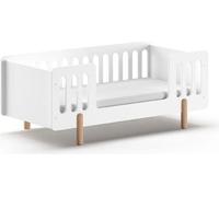 JAXX - SMILE Lit junior LF 70 x 140 cm, incl. sommier à lattes, incl. protection anti-chute, Finition MDF laqué blanc