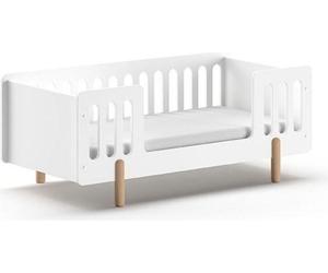 JAXX - SMILE Lit junior LF 70 x 140 cm, incl. sommier à lattes, incl. protection anti-chute, Finition MDF laqué blanc