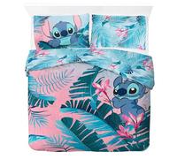 Jay Franco Disney Lilo & Stitch - Parure de lit Deux Personnes pour Enfant - Ensemble Housse de Couette et taies d'oreiller 50 x 70 cm - 100% Coton