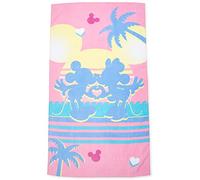 Jay Franco Disney Mickey & Minnie Bisous au Coucher du Soleil - Serviette de Plage Extra Large - 86x162 cm - 100% Coton