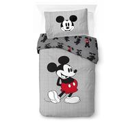 Jay Franco Disney Mickey Mouse - Parure de lit Une Personne pour Enfant - Ensemble Housse de Couette et taie d'oreiller 50 x 70 cm - 100% Coton