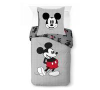Jay Franco Disney Mickey Mouse - Parure de lit Une Personne pour Enfant - Ensemble Housse de Couette et taie d'oreiller 80 x 80 cm - 100% Coton