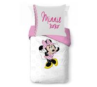 Jay Franco Disney Minnie Mouse - Parure de lit 1 place en 100 % coton - Comprend une taie d'oreiller 80 x 80 cm