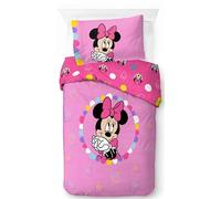 Jay Franco Disney Minnie Rose 100% Coton Parure de Lit Simple - Inclus Taie d'oreiller 50 x 70 cm