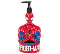 Jay Franco Distributeur de savon Spiderman Marvel - Accessoire de salle de bain pour enfants - Pompe à lotion en résine - Rouge et bleu