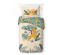 Jay Franco Ensemble de Housse de Couette Kids Disney Le Roi Lion - Literie Ultra-Douce 100% Coton avec taie d'oreiller, Produit sous Licence Officielle, Jaune, 2 pièces pour lit Simple