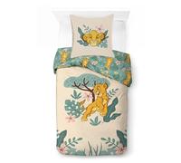Jay Franco Ensemble de Housse de Couette Kids Disney Le Roi Lion - Literie Ultra-Douce 100% Coton avec taie d'oreiller, Produit sous Licence Officielle, Jaune, 2 pièces pour lit Simple