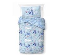 Jay Franco Kids Disney Frozen Ensemble de Housse de Couette - Literie Ultra Douce avec taie d'oreiller, Housse Uniquement, Couette Non Incluse, Bleu, 2 pièces Simple