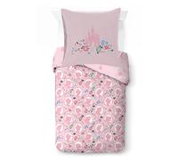 Jay Franco Kids Disney Princess Ensemble de Housse de Couette - Literie Ultra Douce avec taie d'oreiller, Housse Uniquement, Couette Non Incluse, Rose, 2 pièces Simple