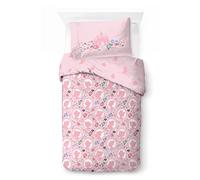 Jay Franco Kids Disney Princess Ensemble de Housse de Couette - Literie Ultra Douce avec taie d'oreiller, Housse Uniquement, Couette Non Incluse, Rose, 2 pièces Simple