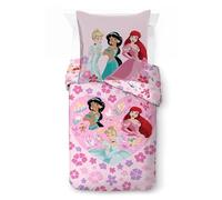 Jay Franco Kids Disney Princess Ensemble de Housse de Couette - Literie Ultra Douce avec taie d'oreiller, Housse Uniquement, Couette Non Incluse, Rose, 2 pièces Simple